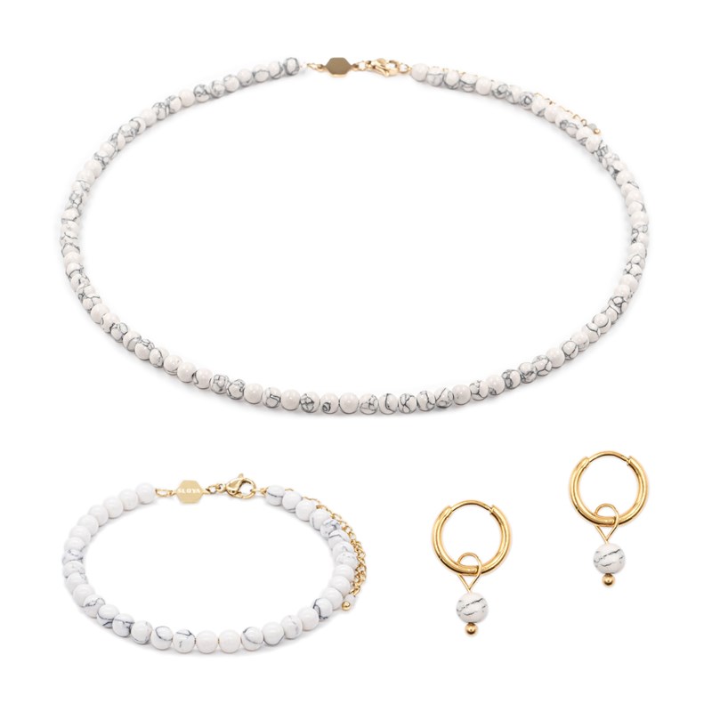 Parure serena en pierres howlite