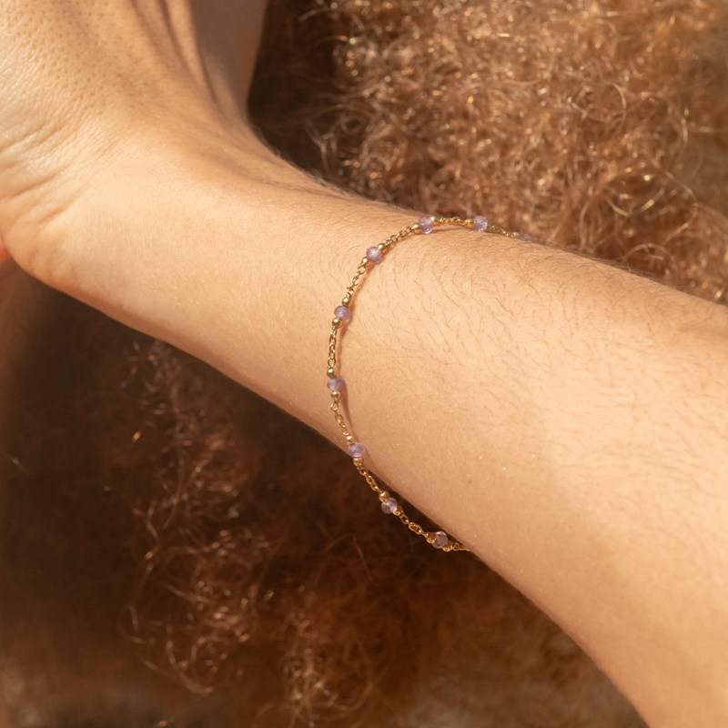 Bracelet elyssa en pierres améthyste