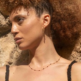 Collier elyssa en pierres grenat