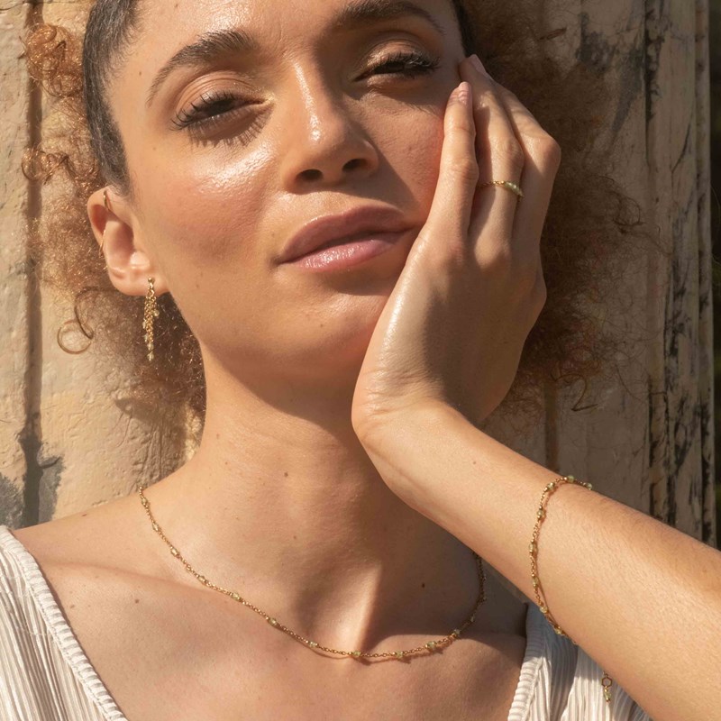 Collier elyssa en pierres péridot