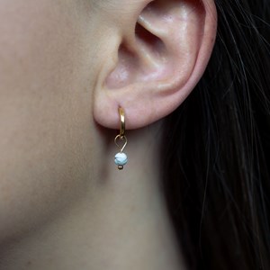 Boucles d'oreilles créoles howlite