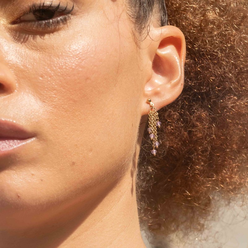 Boucles d'oreilles elyssa améthyste