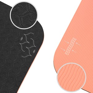 Tapis yoga noir corail tpe + sangle