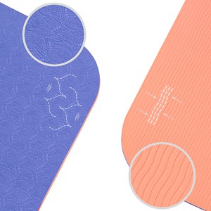 Tapis yoga lavande corail tpe + sangle