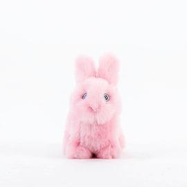 Peluche lapin léon assis rose