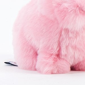 Peluche lapin léon assis rose