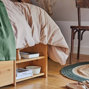 Lit rangement bois massif tara 180 x 200 cm