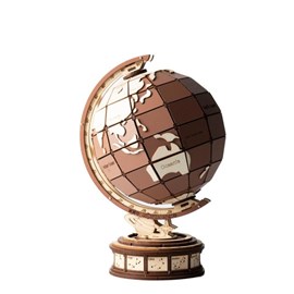 Puzzle 3d - globe terrestre en bois
