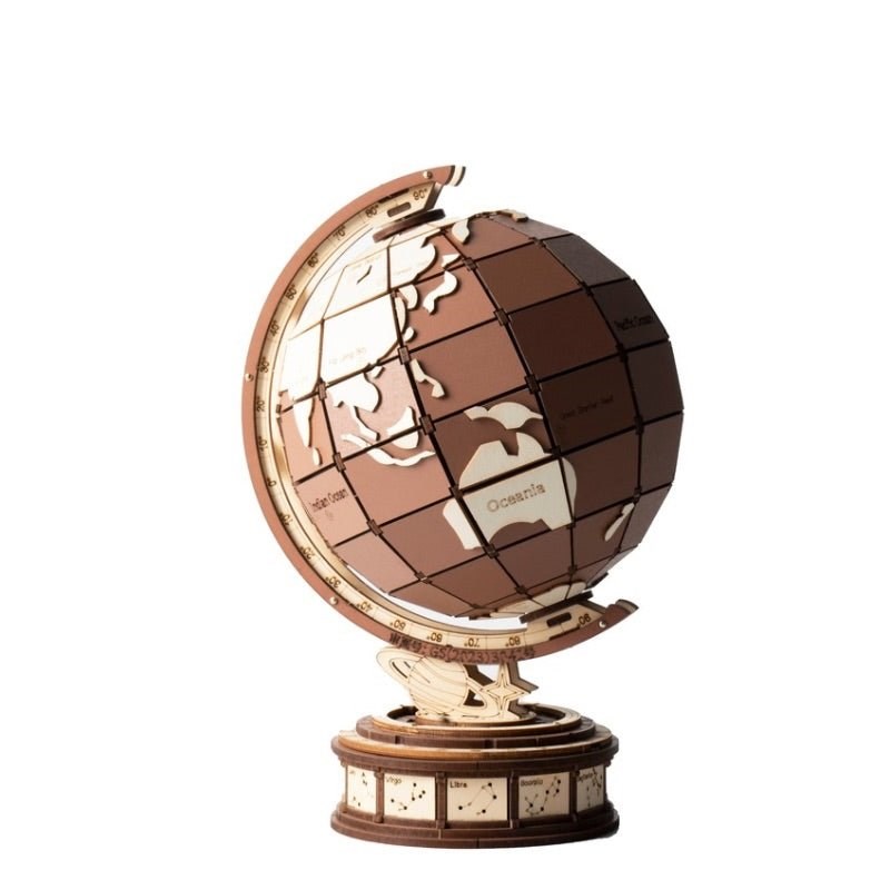 Puzzle 3d - globe terrestre en bois