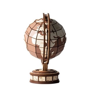 Puzzle 3d - globe terrestre en bois