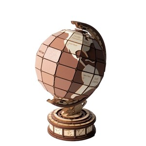 Puzzle 3d - globe terrestre en bois