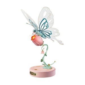 Maquette 3d - papillon mécanique rose