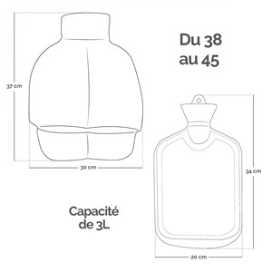 Chauffe pieds bouillotte 3 litres