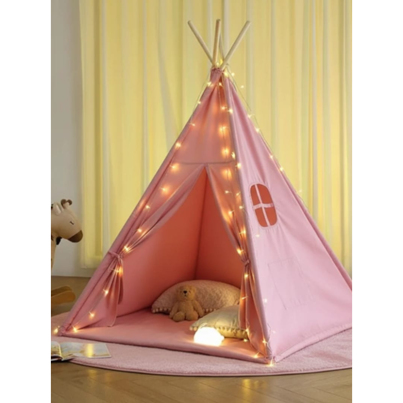 Tipi pour enfant avec tapis et guirlandes coton polyester (Babykare) - Image 2