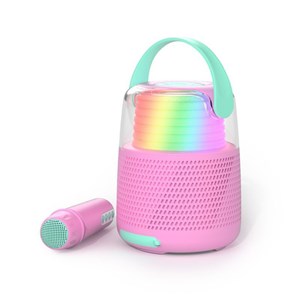 Enceinte bluetooth et micro karaoke ks-80 rose - mob