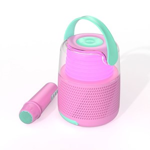 Enceinte bluetooth et micro karaoke ks-80 rose - mob