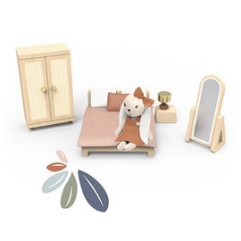 Chambre en bois pour maison de poupee