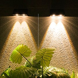 Lot de 4 lampes murales solaires noir kyla