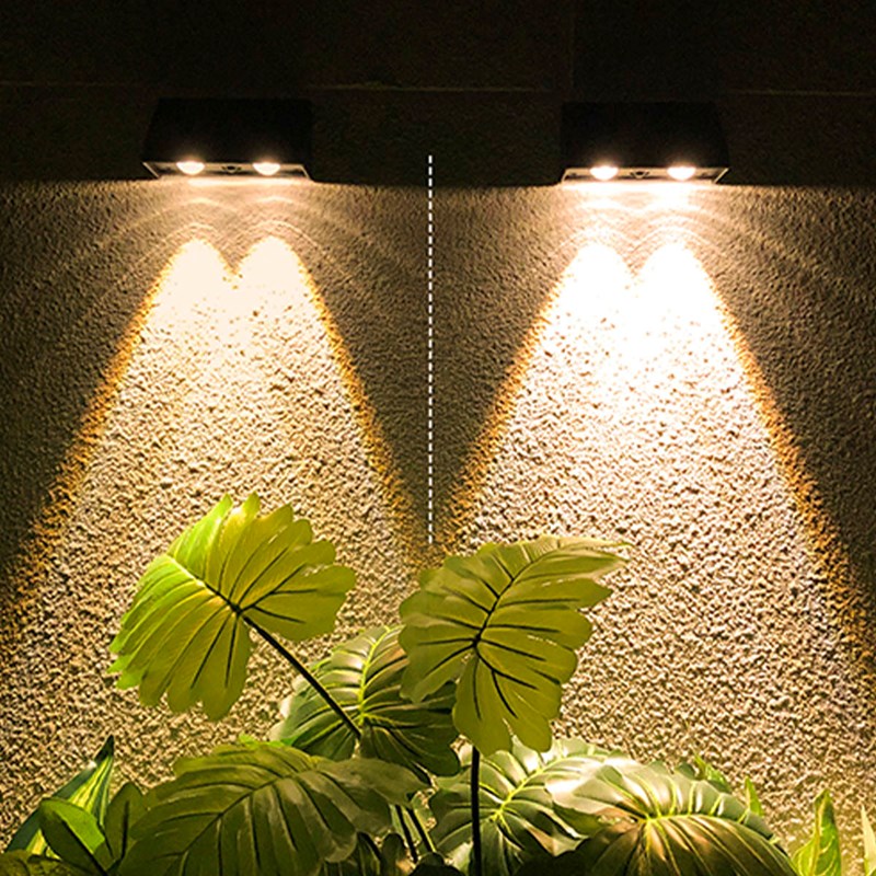 4 appliques murales solaires noir kyla