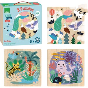 3 puzzles terre mer ciel