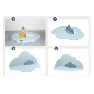 Grand tapis de jeu nuage bleu