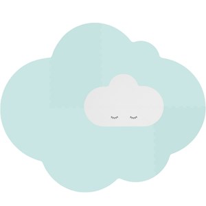 Grand tapis de jeu nuage vert menthe