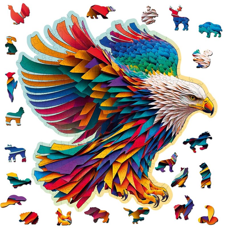 Puzzle en bois aigle coloré 250 pcs