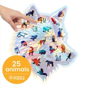 Puzzle en bois loup élégant 250 pcs