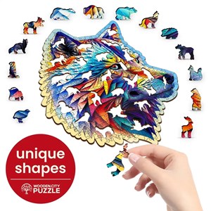 Puzzle en bois loup élégant 250 pcs