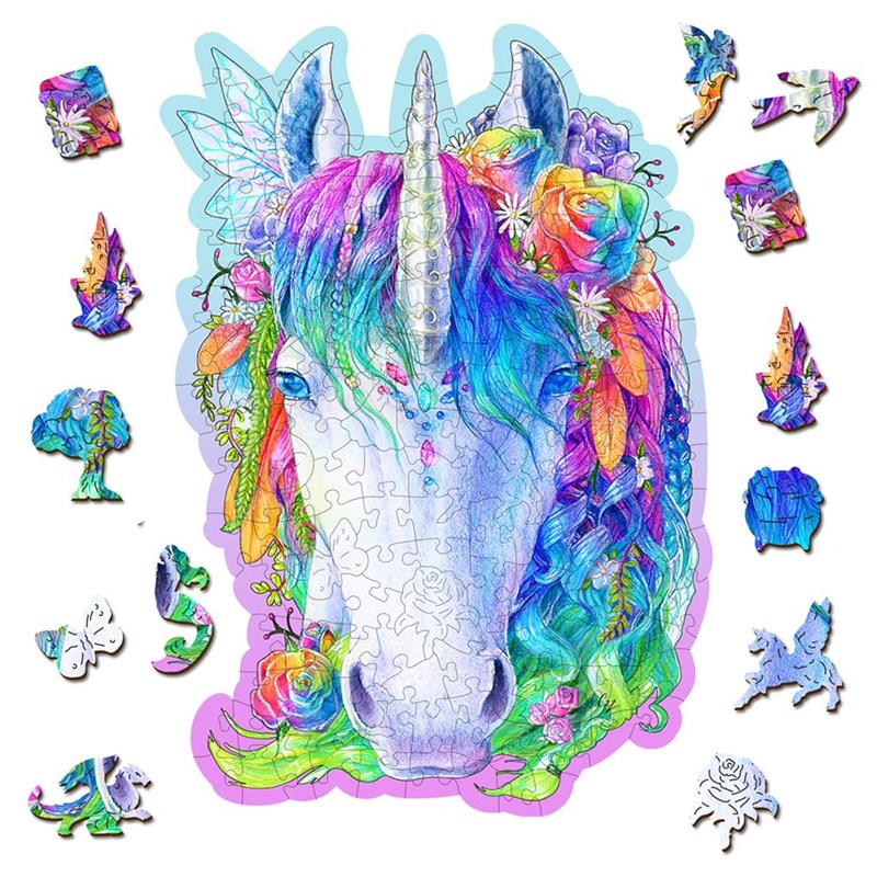 Puzzle en bois licorne élégante 150 pc