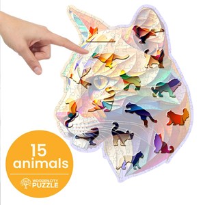 Puzzle en bois puma chatoyant 150 pcs