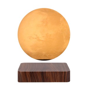 Globe mars 3d en lévitation - base bois
