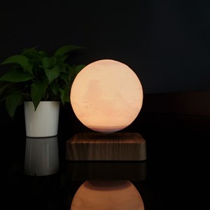 Globe mars 3d en lévitation - base bois