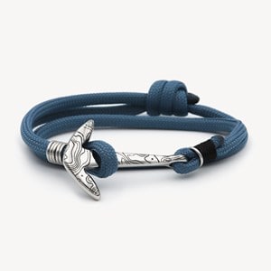 Bracelet ancre homme bleu cartographie