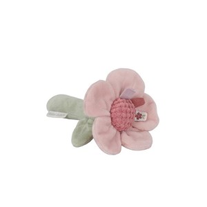 Hochet peluche fleur rose - fairy garden