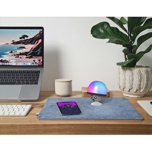 Enceinte bluetooth lumineuse silicone megamush noire - mob