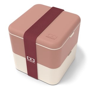 Lunch box carrée 2x850ml rose