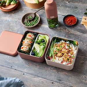 Lunch box carrée 2x850ml rose