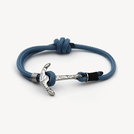 Bracelet ancre femme bleu cartographie
