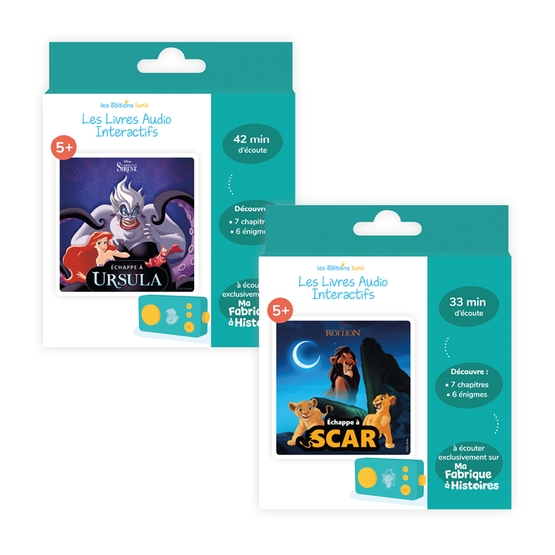 Lunii – pack 2 livres audio disney interactifs – pour conteuses ma