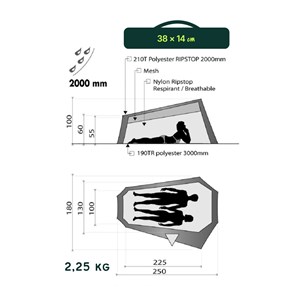 Tente scorpion 2 tunnel gris et jaune