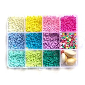 Boite de 11 couleurs pop de perles heish