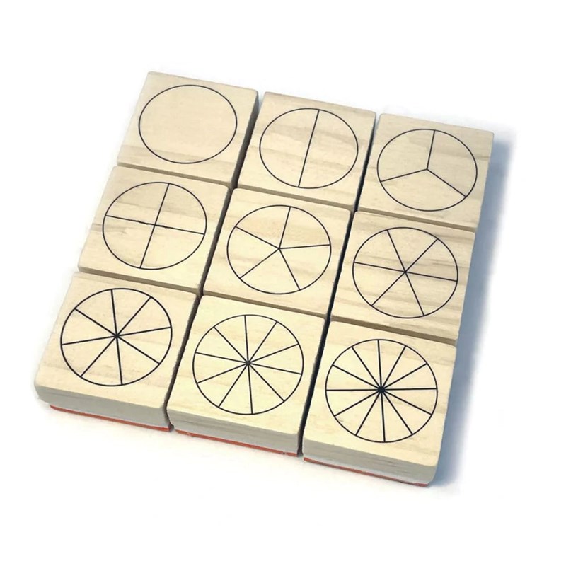 9 tampons fractions en rond crea