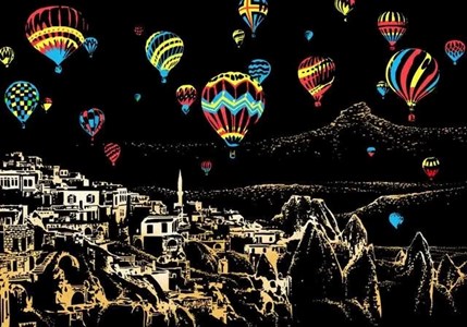Peinture à gratter   montgolfièr