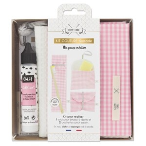 Kit de couture nomade - vichy rose com'1