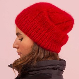 Bonnet tromso à tricoter rouge t