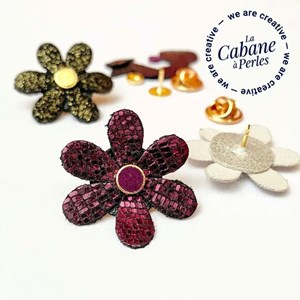 Mini kit daphne pins cuir fleur prune di