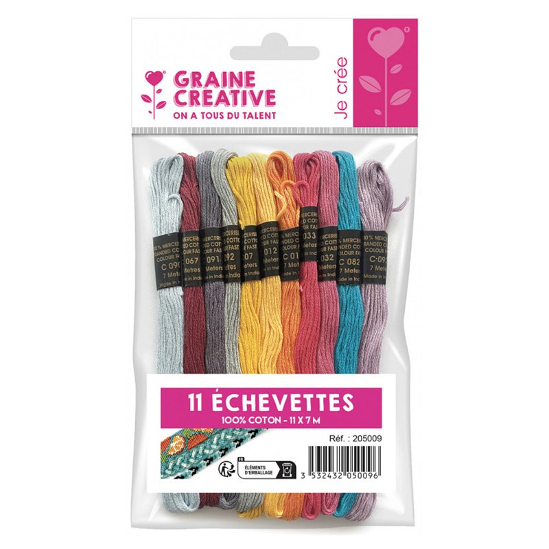 Lot de 11 echevettes en coton
