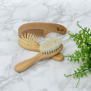 Set brosses et peigne en bois naturel