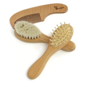 Set brosses et peigne en bois naturel